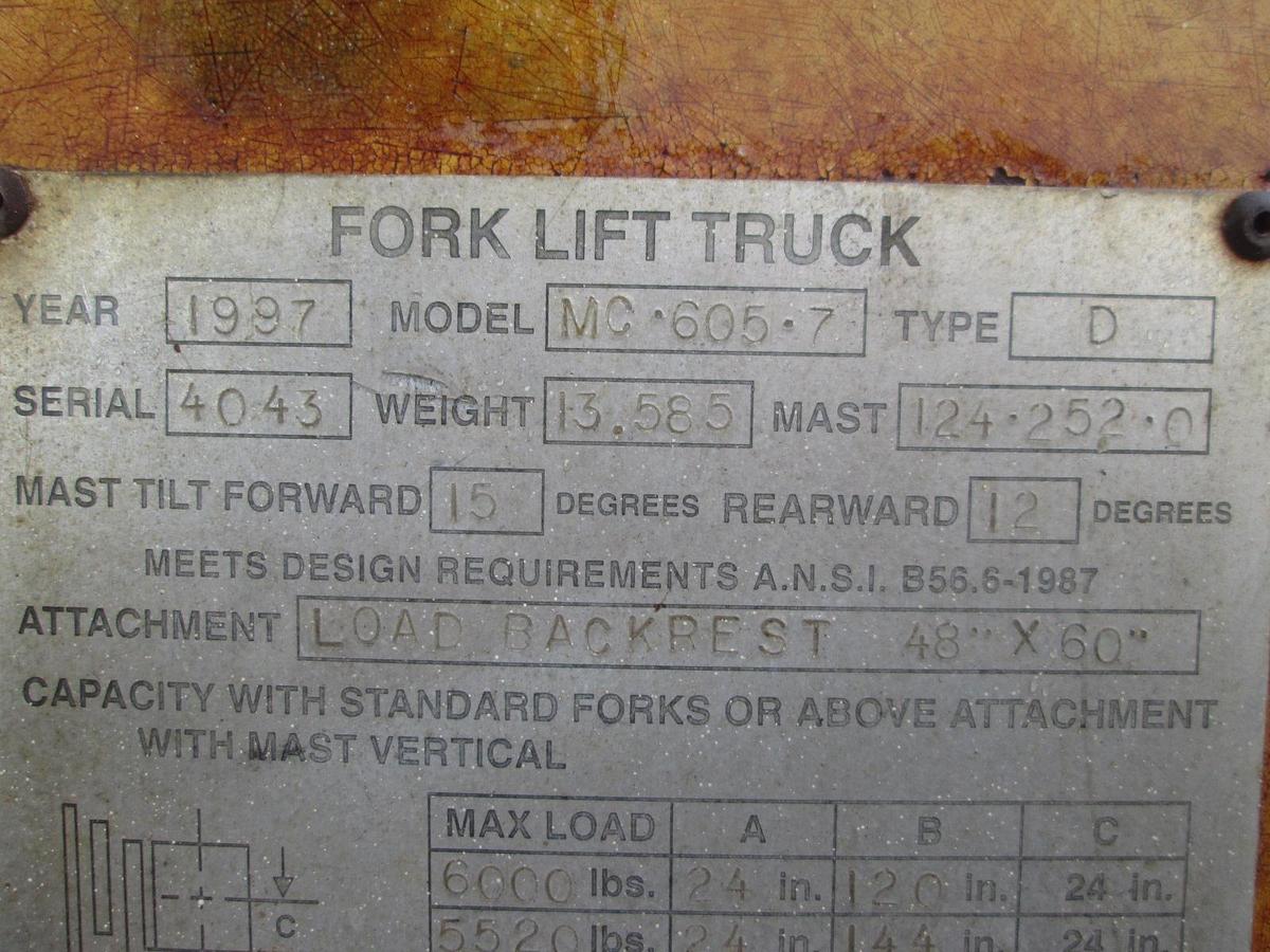 Used Mastercraft 6,000lb Rough Terrain Forklift