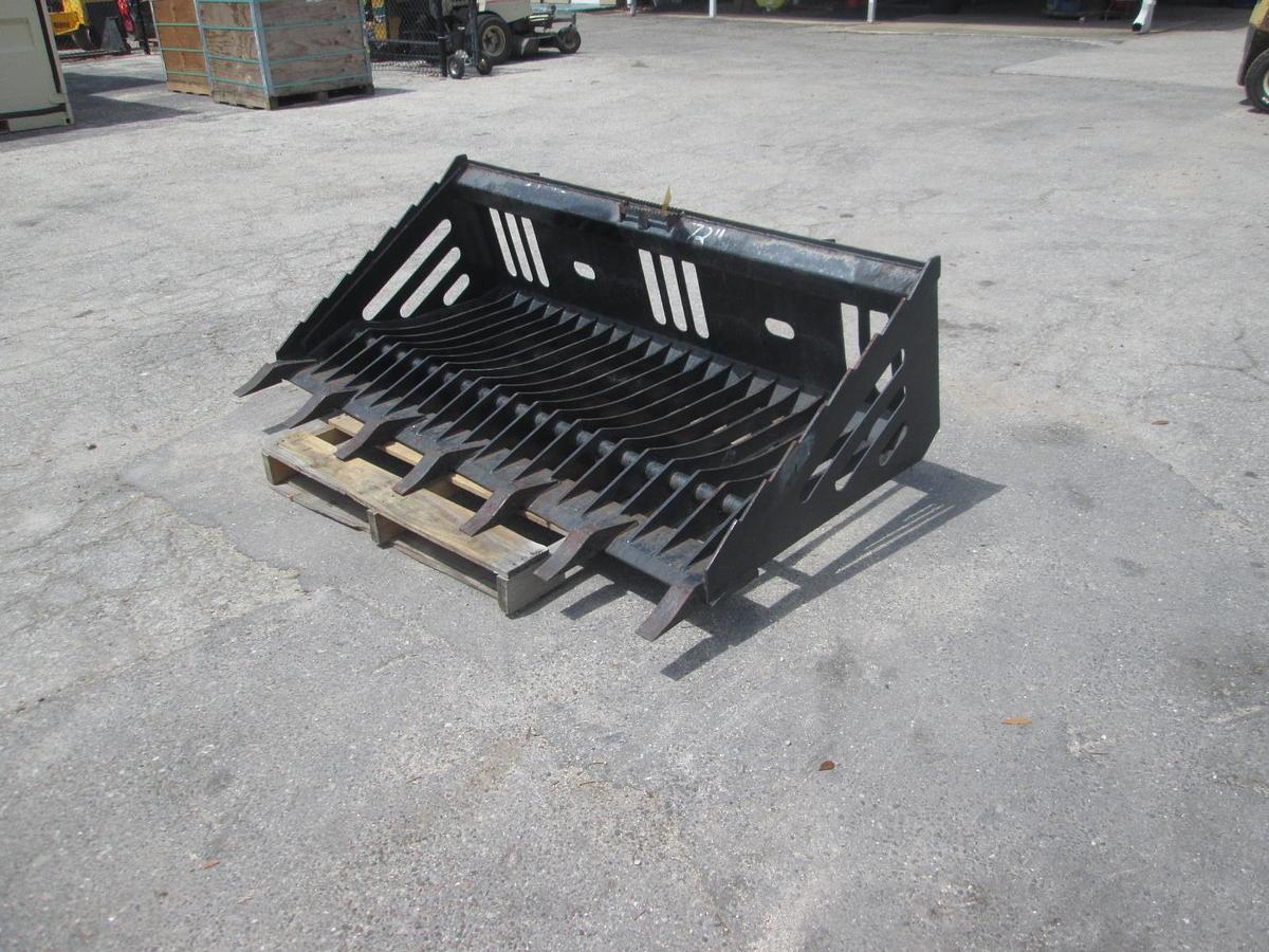 Used 6' Skid Steer Rock Bucket