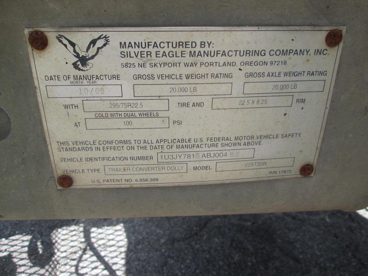 Used 2010 Silver Eagle Semi Tow Dolly