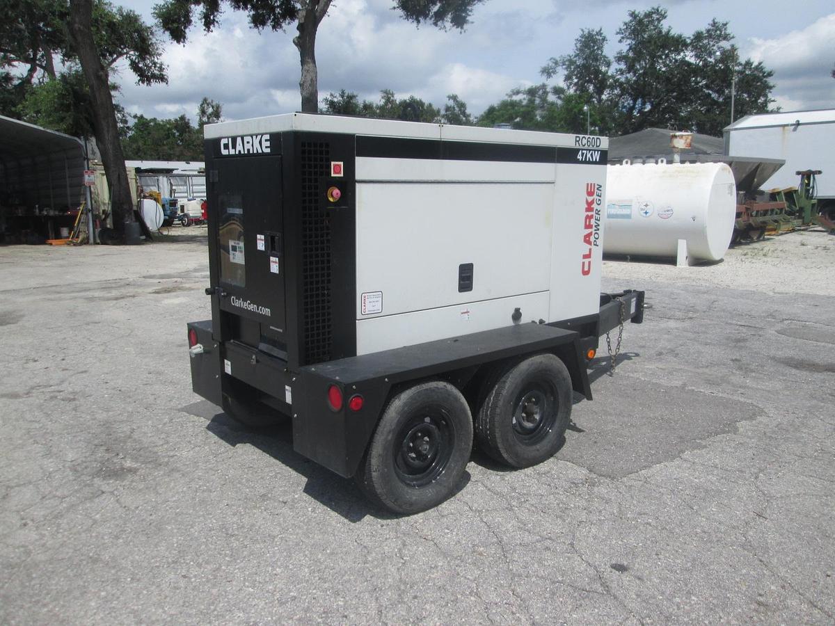 Used 2015 Clarke 47KW Trailer Mounted Generator