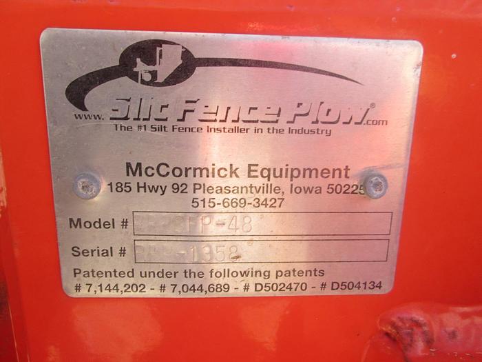 Used 48" Skid Steer Silt Fence Plow