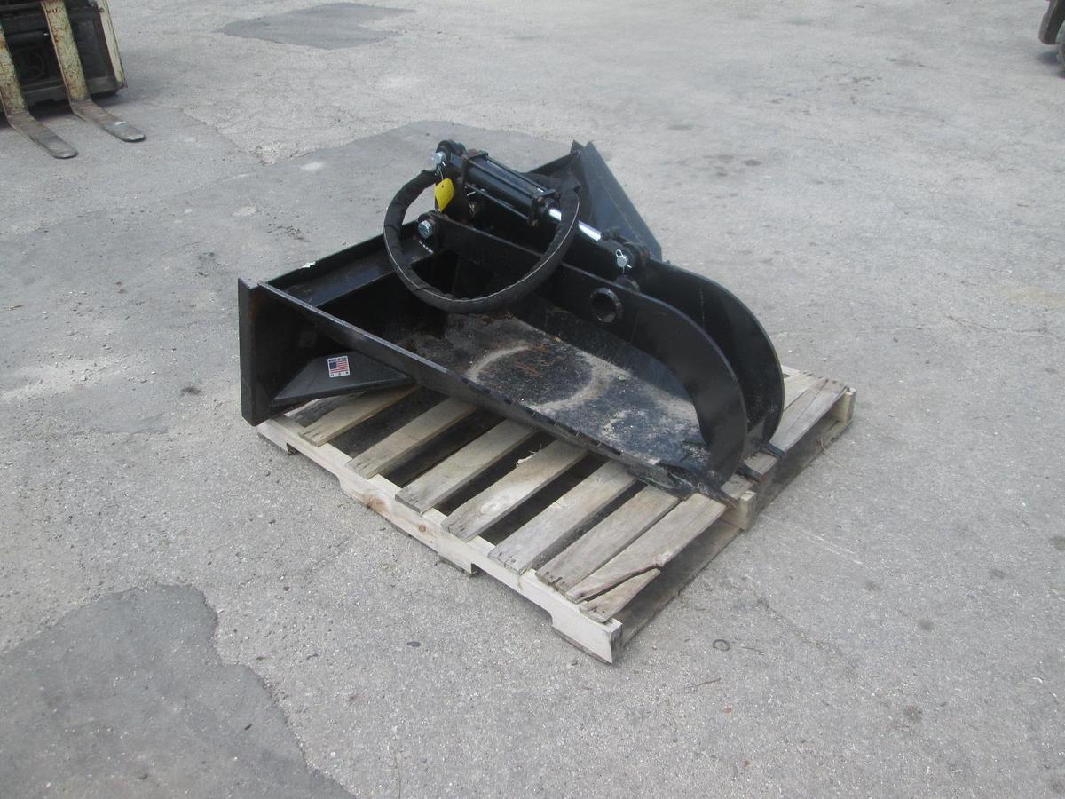New Skid Steer Stump Bucket with Grapple