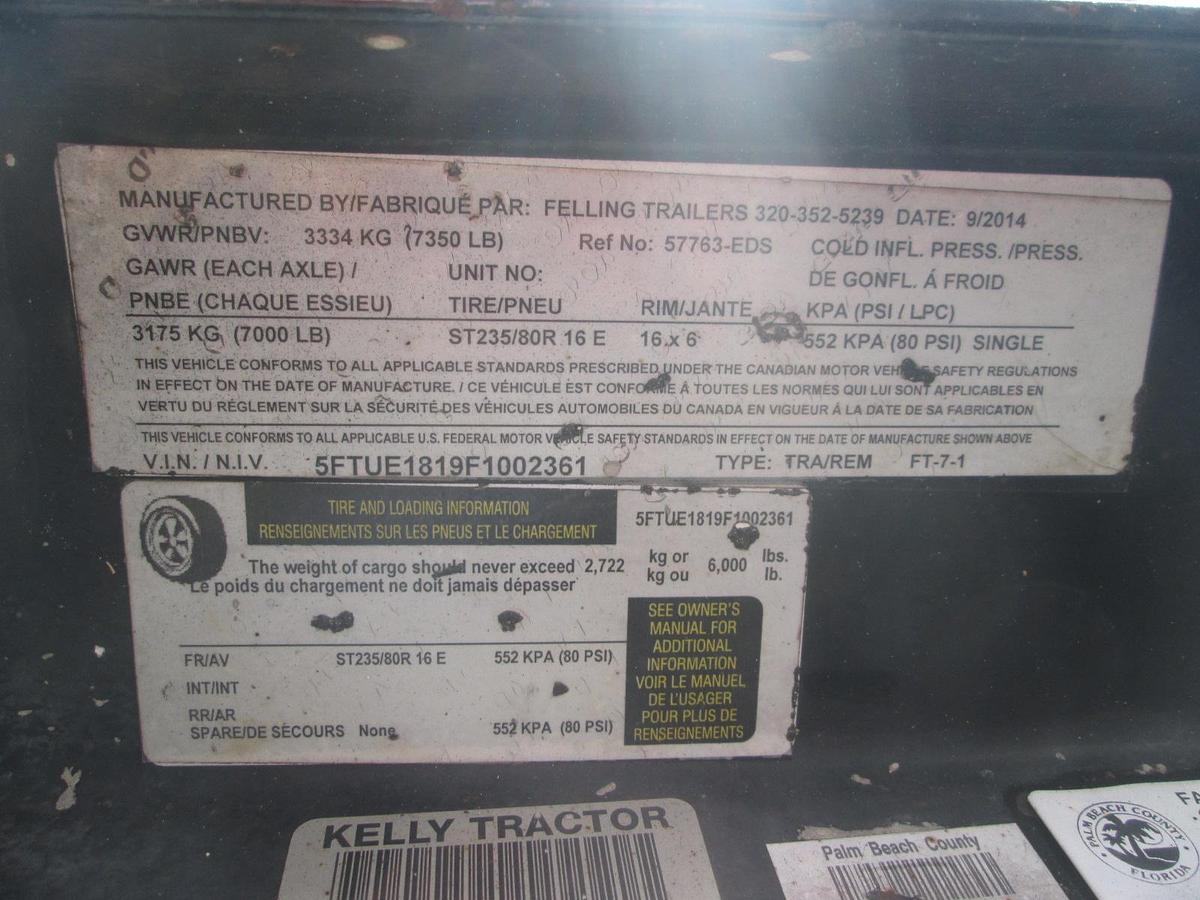 Used 2015 Felling FT71 6'X12' Utility Trailer