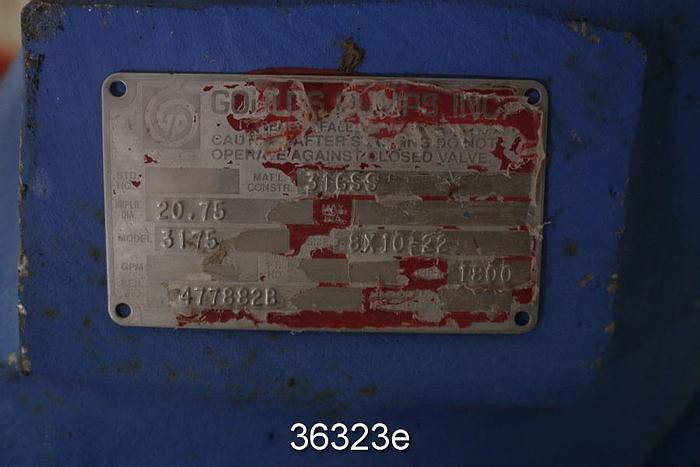 Used Goulds 3175 Pump, 8x10x22, 4 Vane 21" Impeller #36323