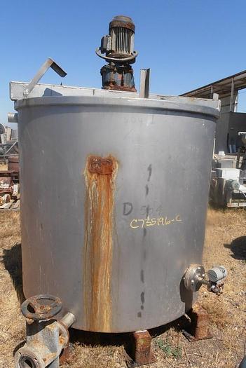 Used Tank, 750 Gallon, S/st, Agit, 3 HP, (4) #C735196