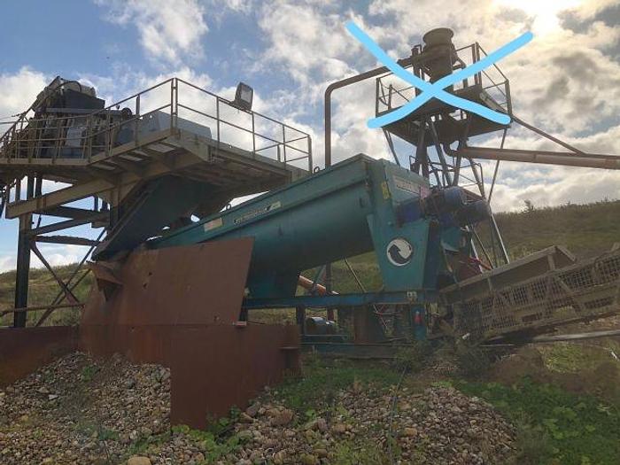 Gebraucht 2014 Terex Kieswaschanlage mit Powercrub 120 Schwertwäsche und Förderbändern