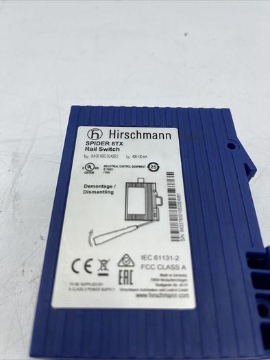Used Hirschmann SPIDER 8TX Ethernet Rail Switch, 8 Port