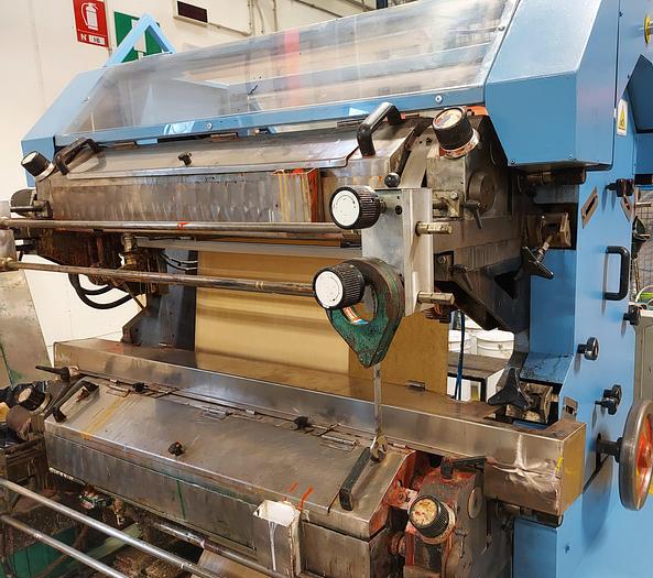 Used 1991 CASTALDINI EIS 36 - flat & satchel paper bag machine with 3 col. flexo (perforation)
