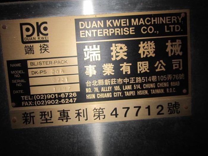 Used Blister Packer, Duan Kwei, 4" Wide, Mdl DK-PS 20A, S/st #S738854