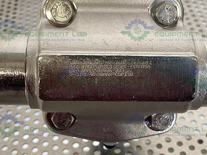Used ITT Pure-Flo  2-316L-RA20MAX-CWP150 3 Way Diaphragm Valve w/ 2" Sanitary Fitting
