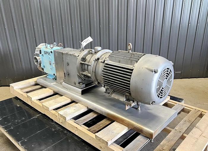 Used 4" SPX 220-U2 ROTARY LOBE PUMP - S/S - 40 HP