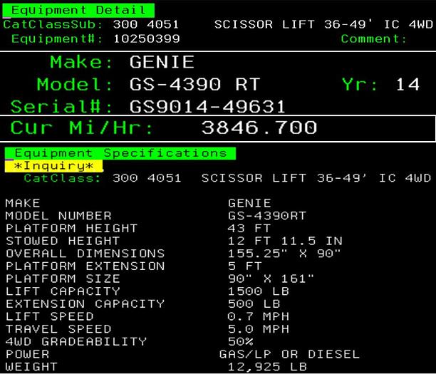 Used GENIE 43' 4WD SCISSOR LIFT GS-4390 RT