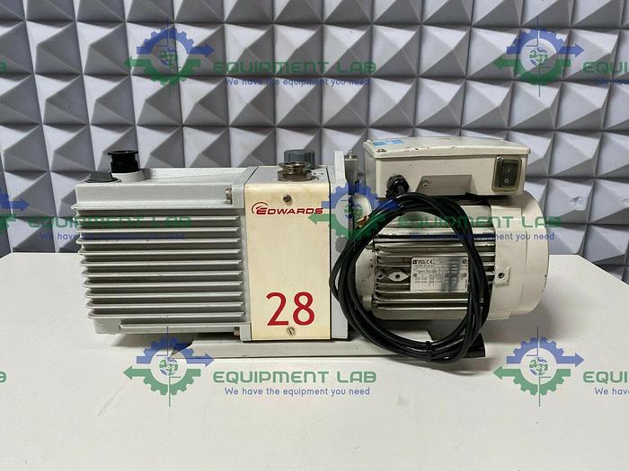 Used Edwards E2M28 Rotary Vacuum Pump 21 CFM w/ 1.2 HP Motor 240V