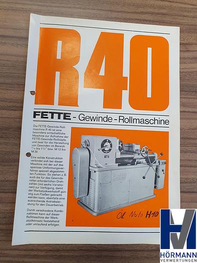Gebraucht Fette Gewinderollmaschine R40