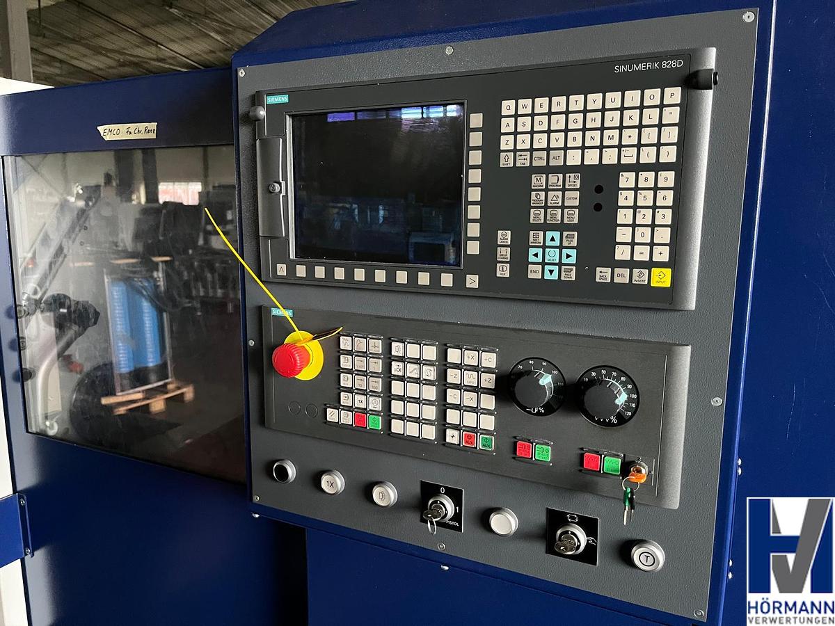 Gebraucht EMCO Turn S65 2-Achs CNC-Drehmaschine mit EMCO SL1200 Kurzstangenlader