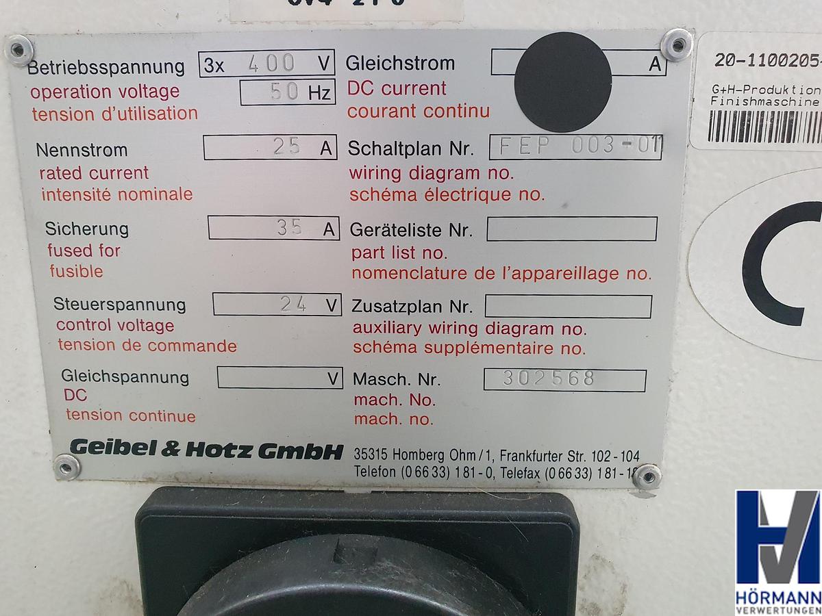 Gebraucht G+H-Produktions-Finishmaschine Type: FI 600