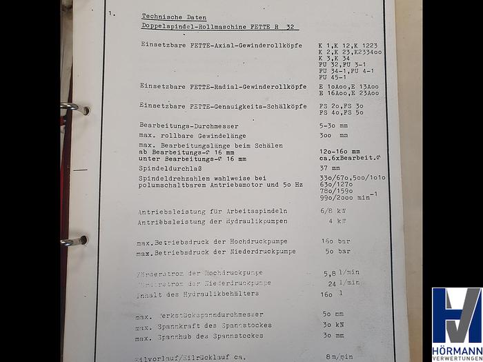 Gebraucht Fette Gewinderollmaschine R32