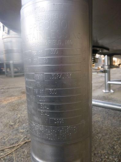 Used Reactor, 158 Gallon, 316L S/st, Jkt, 50 PSI, Precision B #S744225