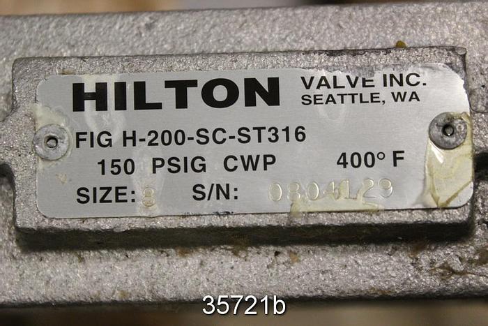 Used Hilton 8" Hand Operated Knife Gate Valve #35721