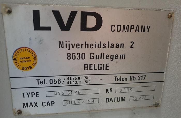 Gebraucht Hydraulische Tafelschere LVD MVS 31-8