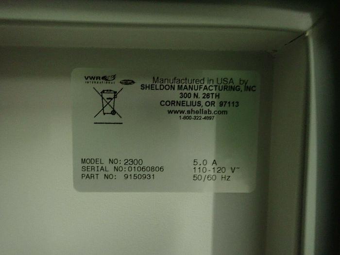 Used VWR Sheldon Manufacturing Model 2300 Water-Jacketed Heated CO2 Incubator