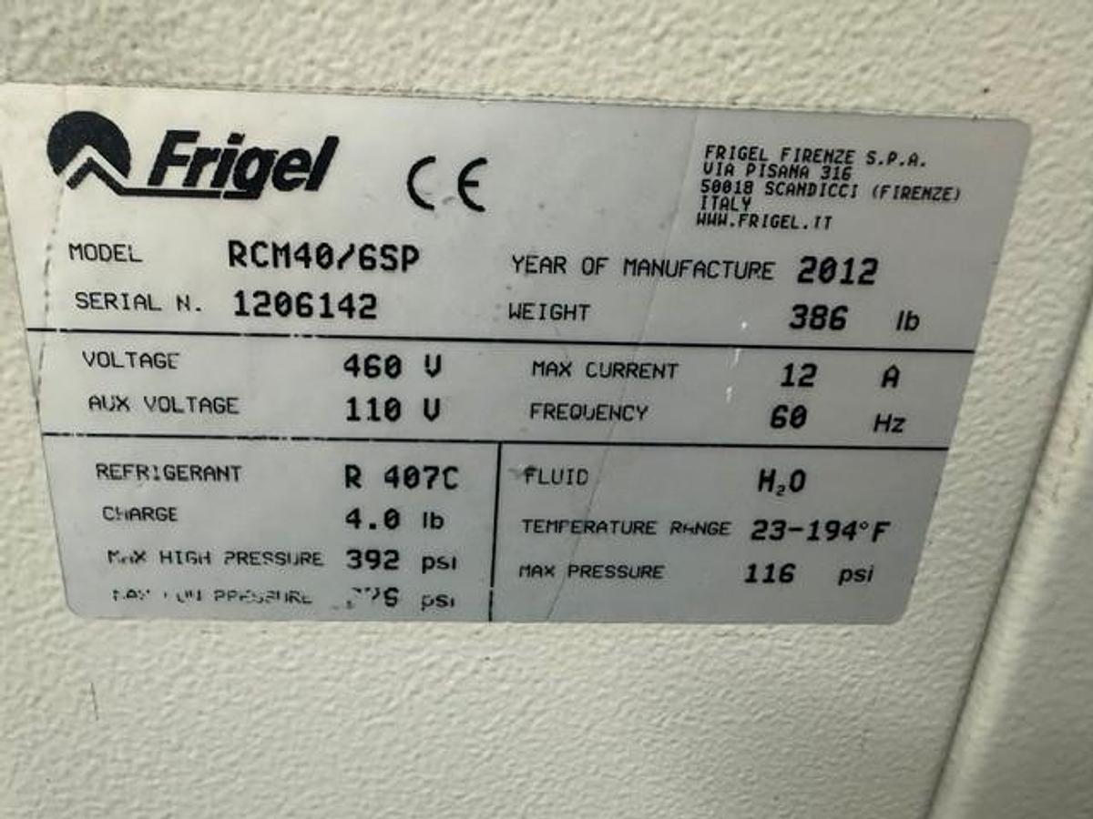 Used 2.5 Ton Frigel RCM40/6 SP Chiller and Temperature Controller (2012)