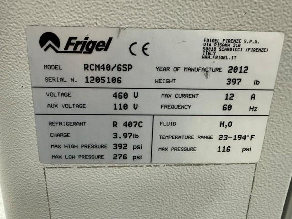Used 2.5 Ton Frigel RCM40/6 SP Chiller and Temperature Controller