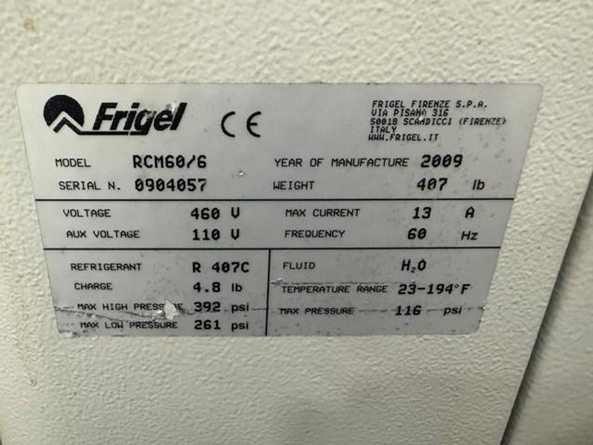 Used 3.5 Ton Frigel RCM60/6 HP Chiller and Temperature Controller (2009)