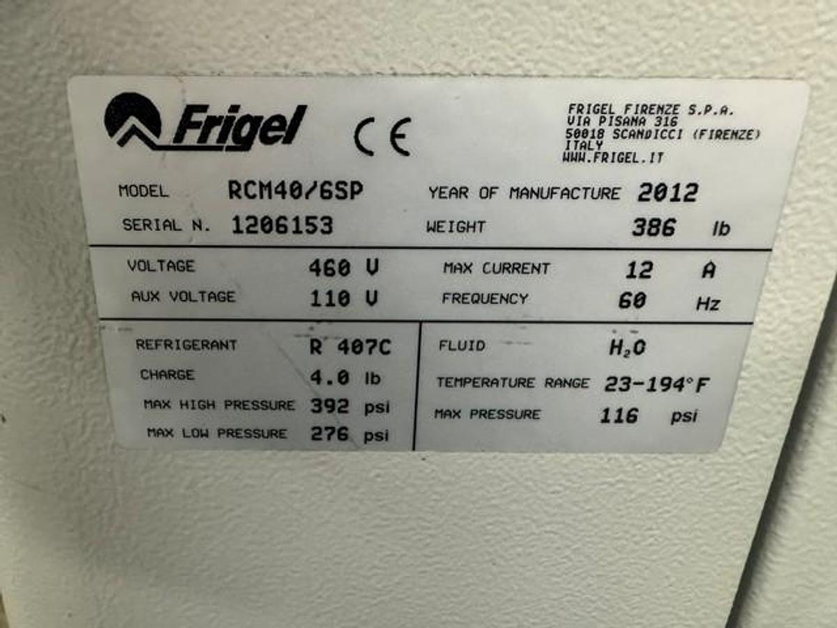 Used 2.5 Ton Frigel RCM40/6 SP Chiller and Temperature Controller