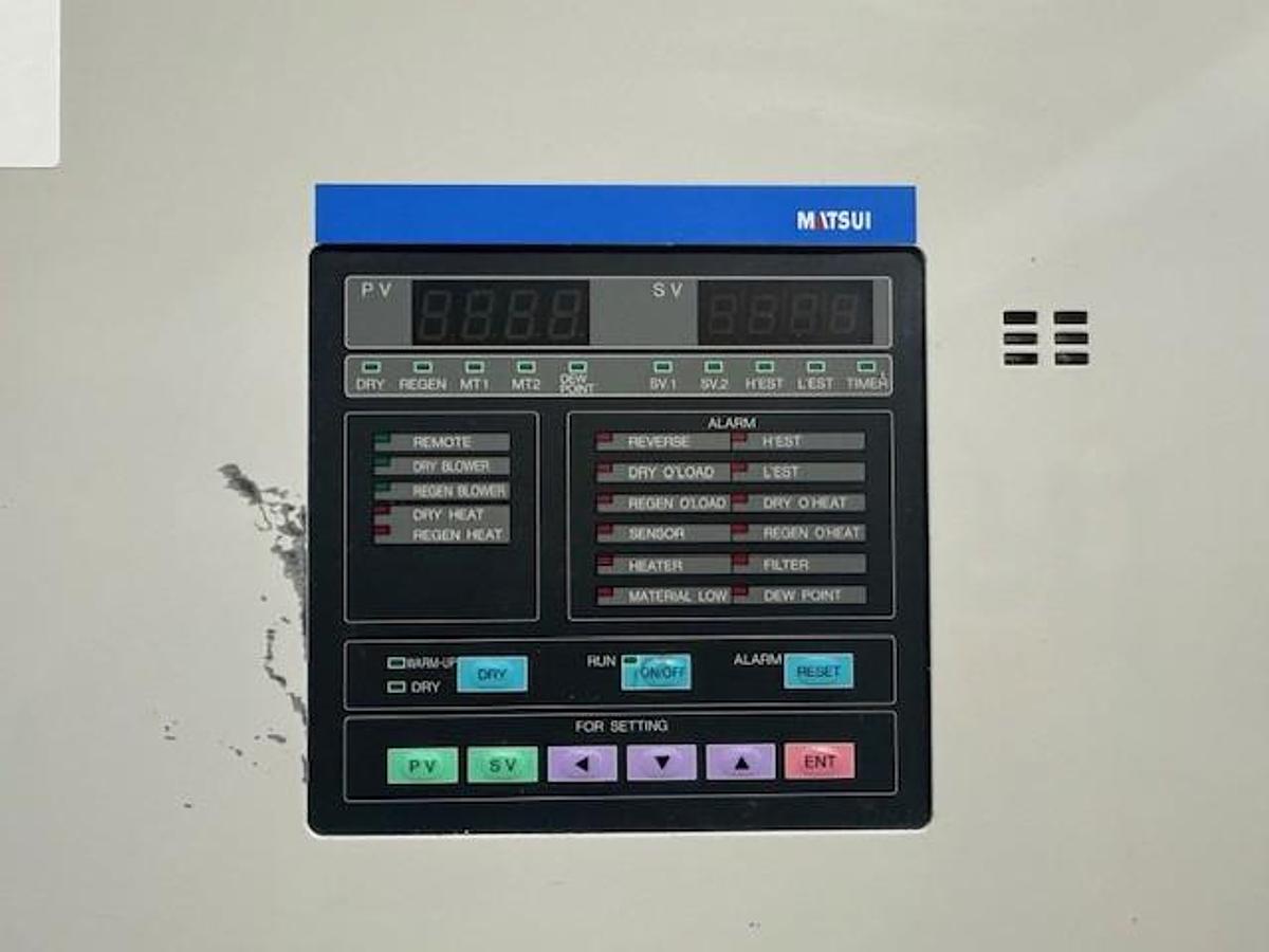 Used Matsui 412 cfm DMZ Series Material Dryer with Hopper