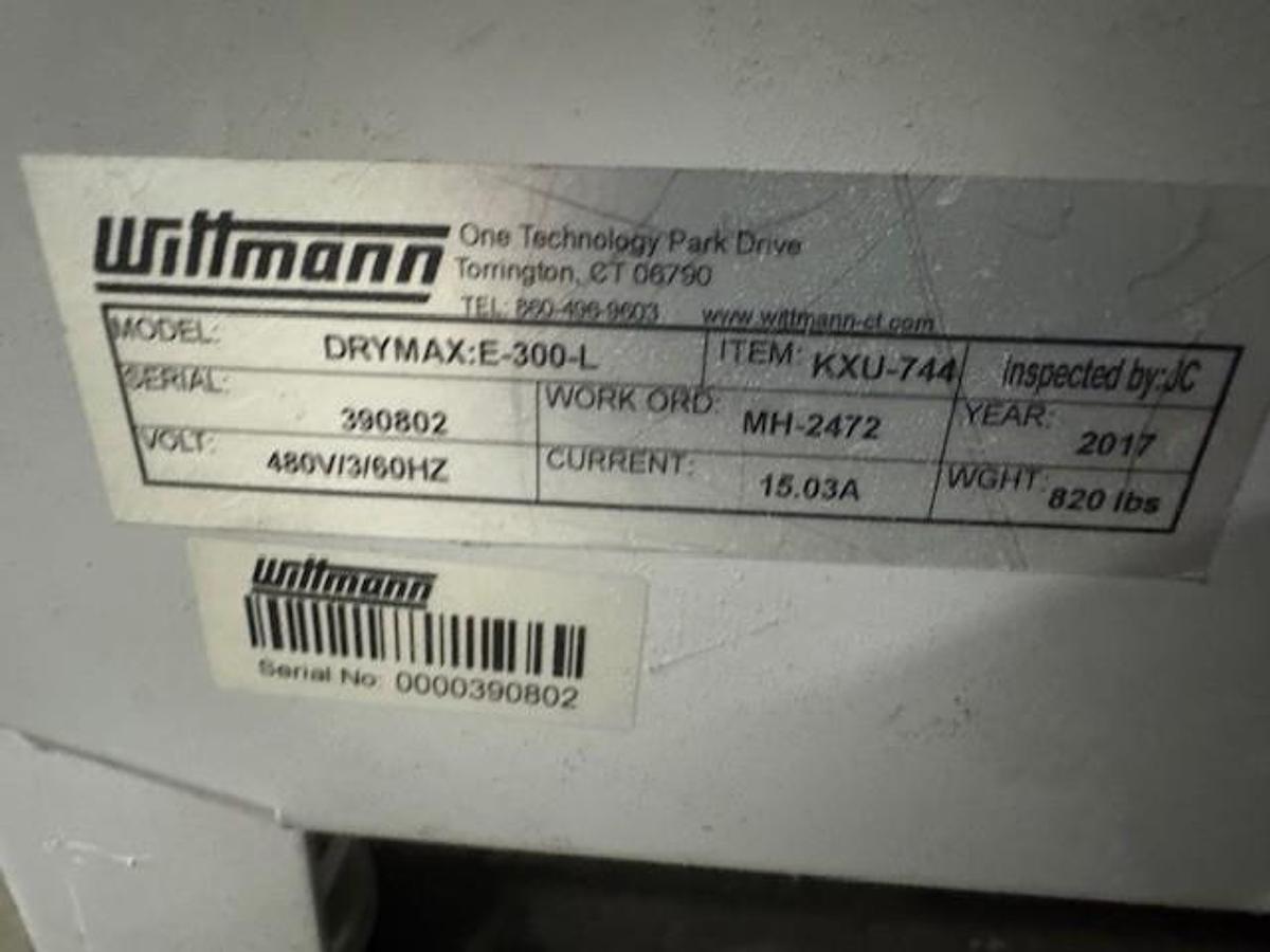 Used Wittman 300 lb./hr E-300 Material Dryer with Dryer Bank System