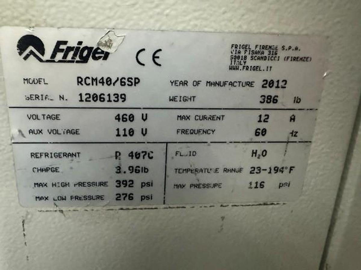 Used 2.5 Ton Frigel RCM40/6 SP Chiller and Temperature Controller (2012)