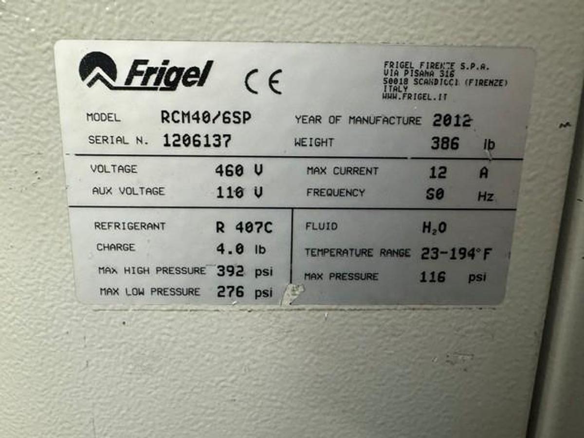 Used 2.5 Ton Frigel RCM40/6 SP Chiller and Temperature Controller (2012)