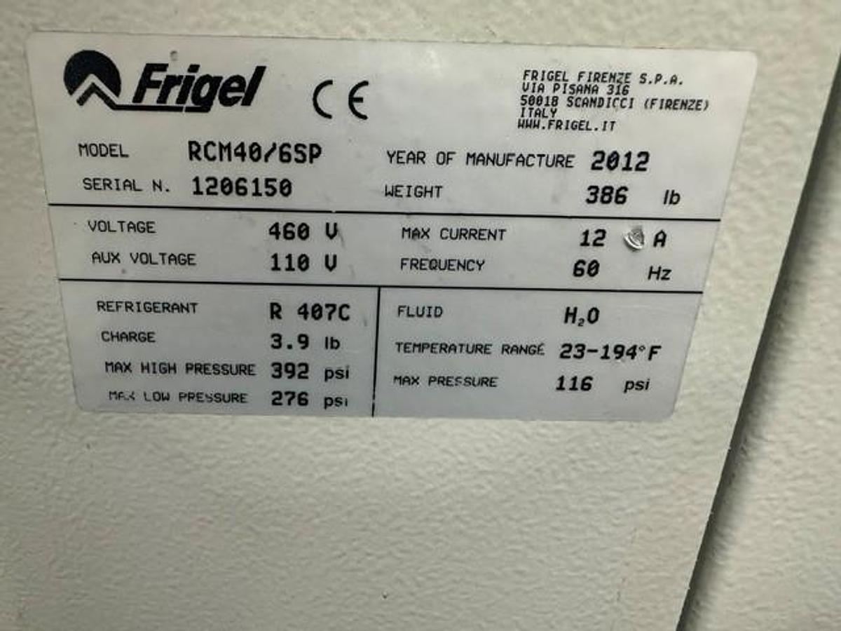 Used 2.5 Ton Frigel RCM40/6 SP Chiller and Temperature Controller