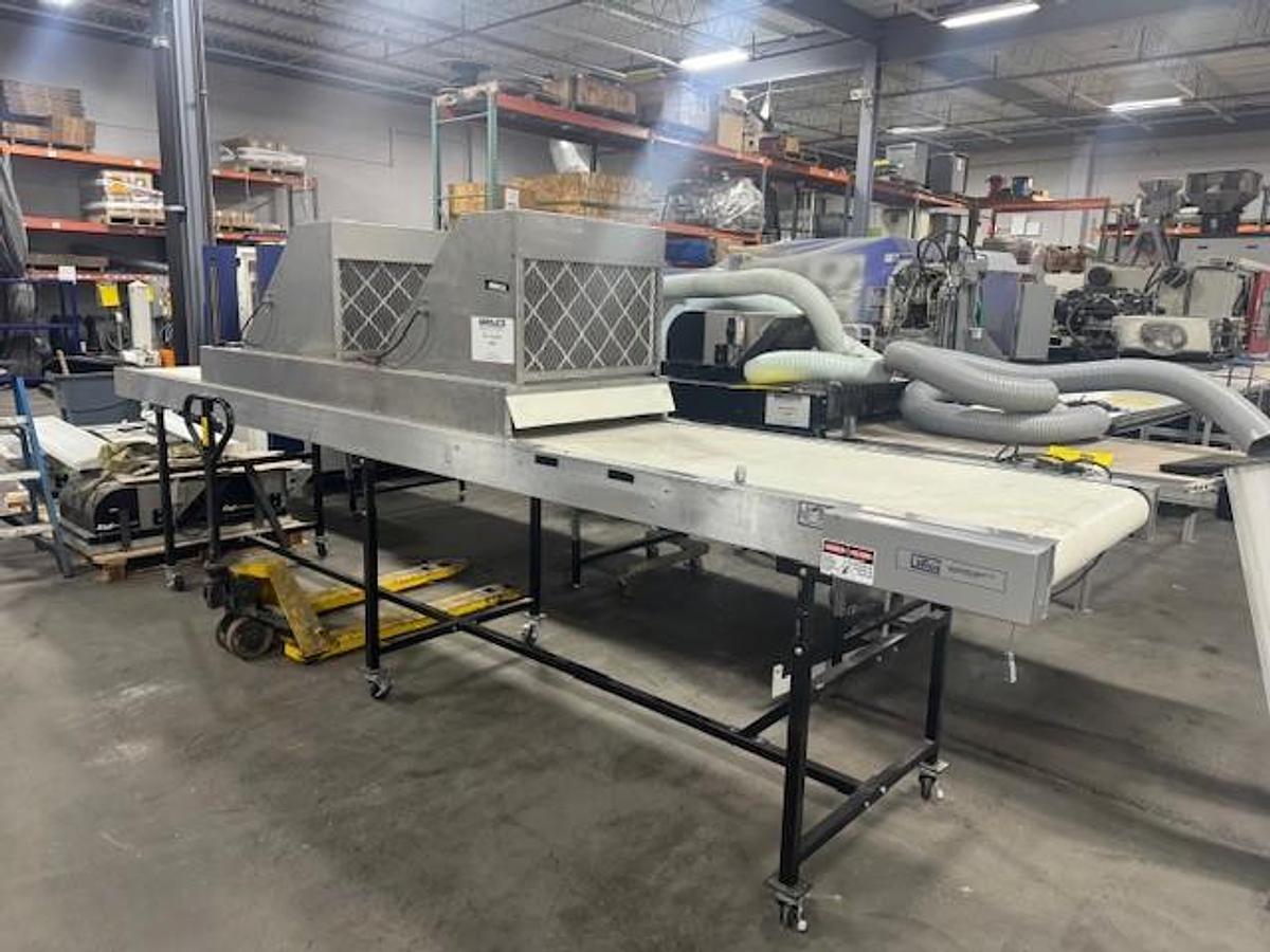 Used LaRos 30" wide x 16' Long Flat Belt Conveyor with Cooling Unit