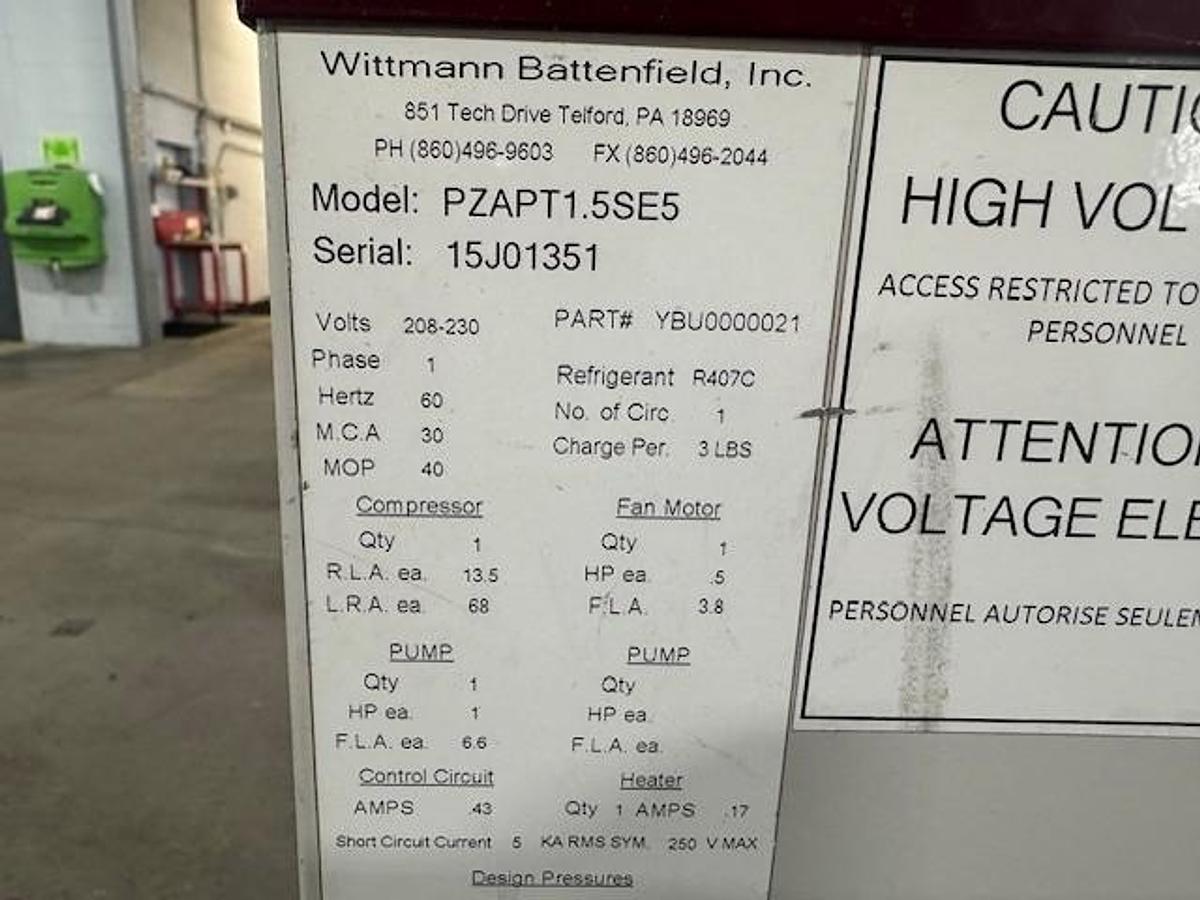 Used 5-Ton Wittmann/Battenfeld Air-Cooled Chiller