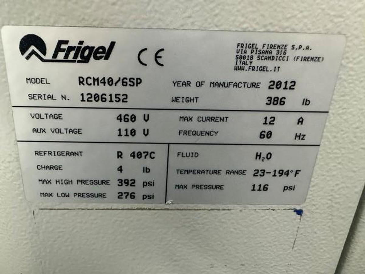 Used 2.5 Ton Frigel RCM40/6 SP Chiller and Temperature Controller