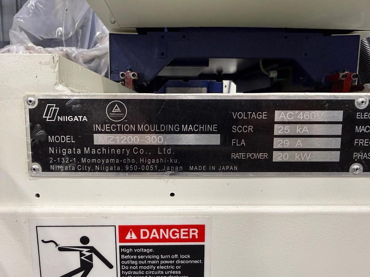 135 Ton, 4.73 oz Niigata MZ 1200/300 Injection Molding Machine (2025)