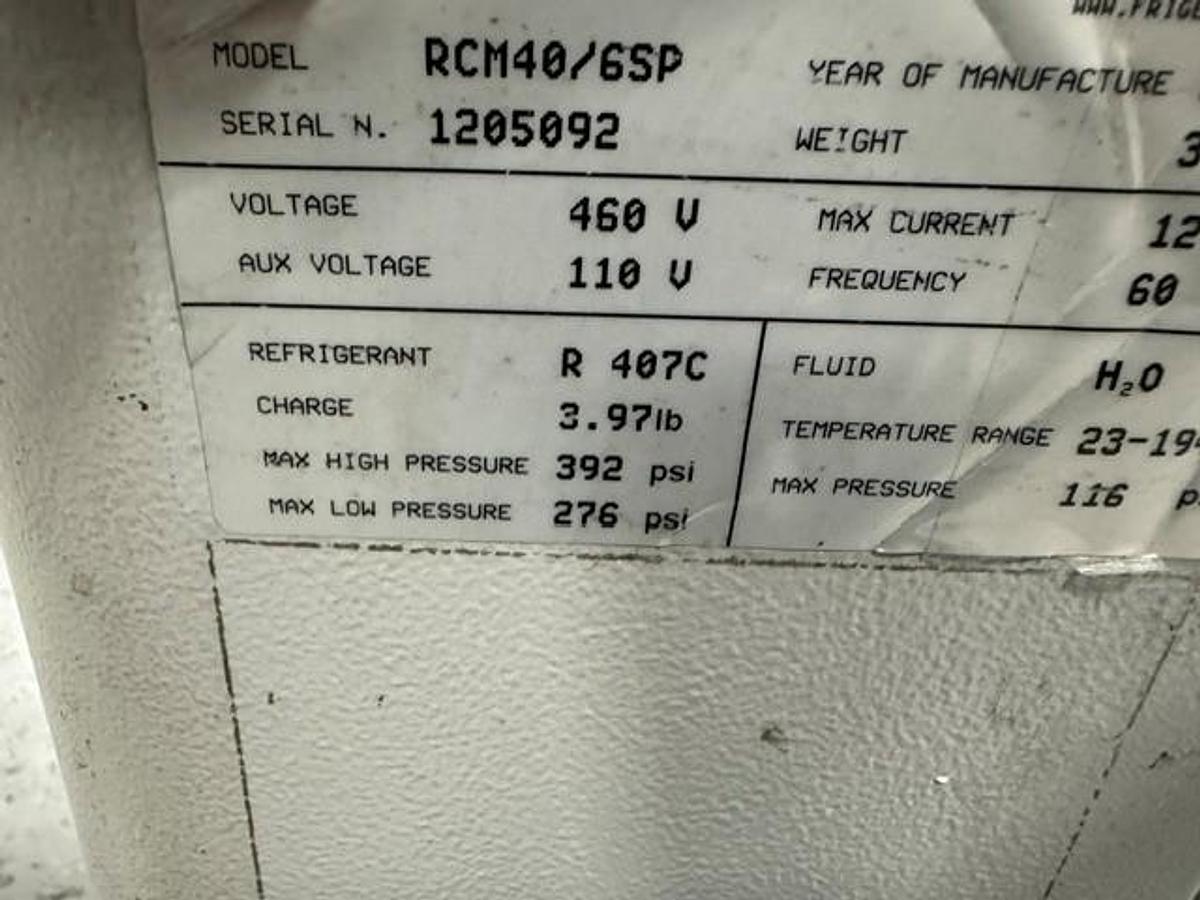 Used 2.5 Ton Frigel RCM40/6 SP Chiller and Temperature Controller