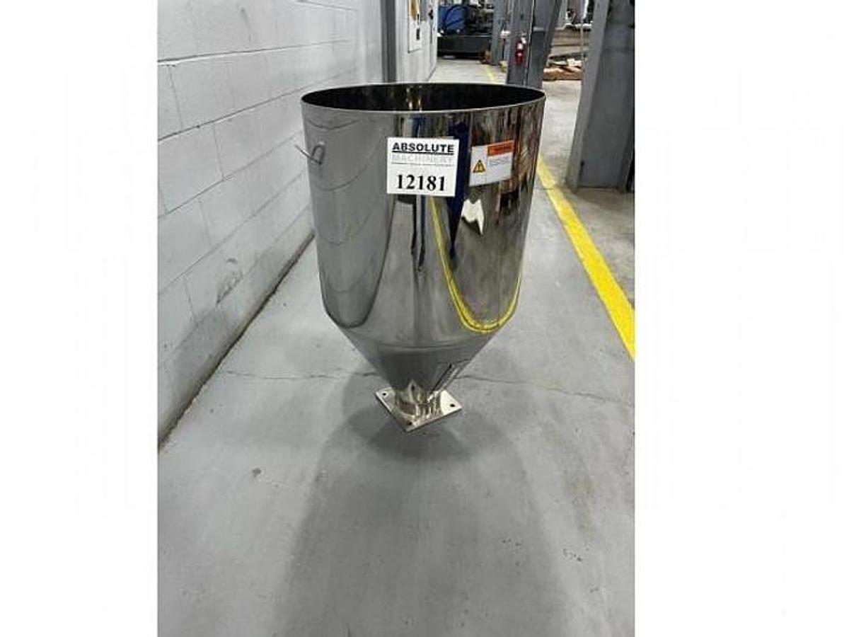 24" Diameter 39" High Feed Throat Mounted Material Hopper