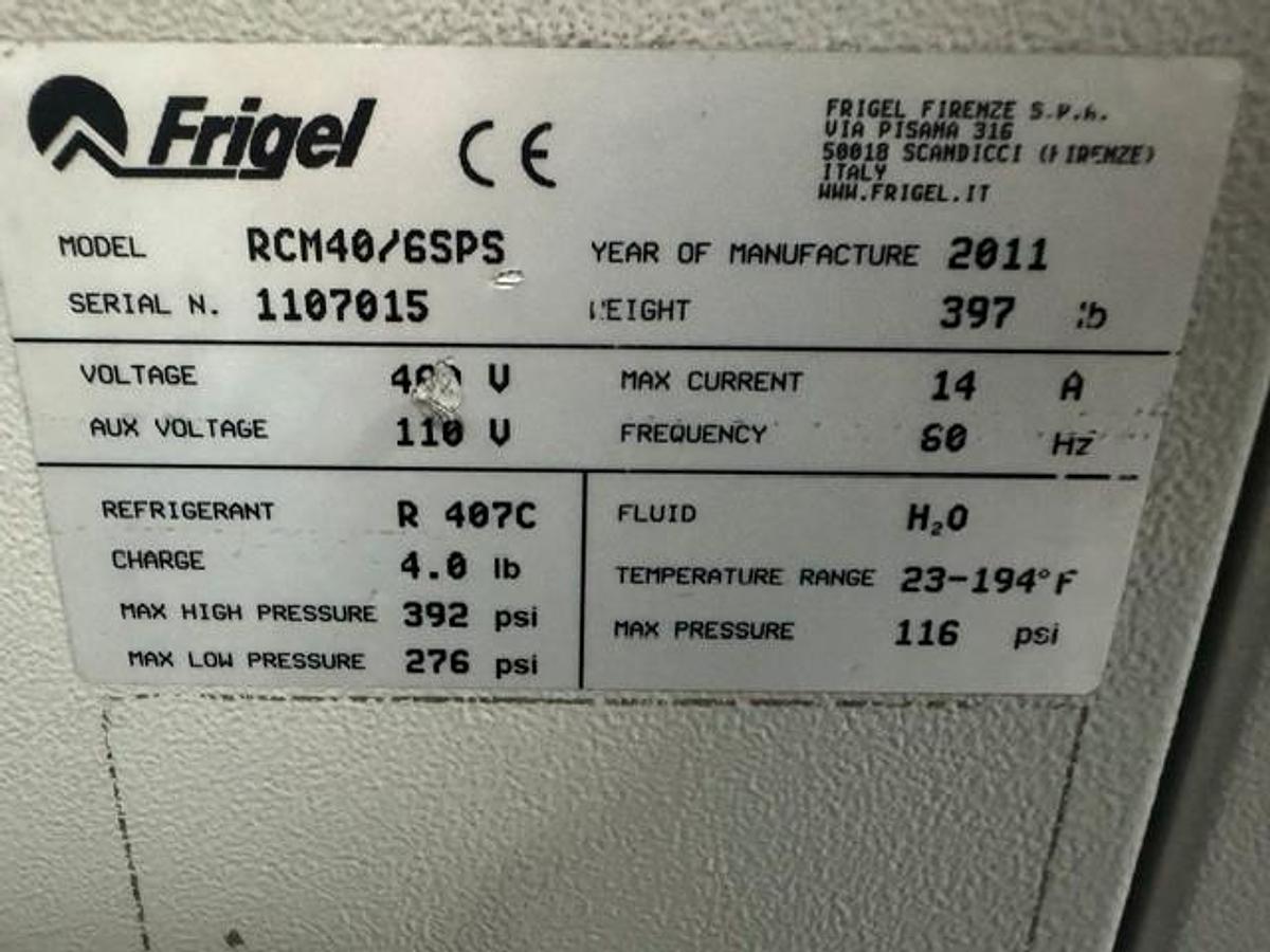 Used 2.5 Ton Frigel RCM40/6 SP Chiller and Temperature Controller