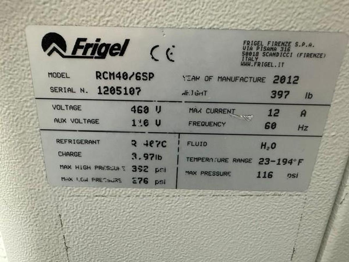 Used 2.5 Ton Frigel RCM40/6 SP Chiller and Temperature Controller