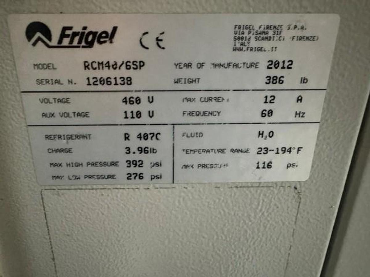 Used 2.5 Ton Frigel RCM40/6 SP Chiller and Temperature Controller (2012)
