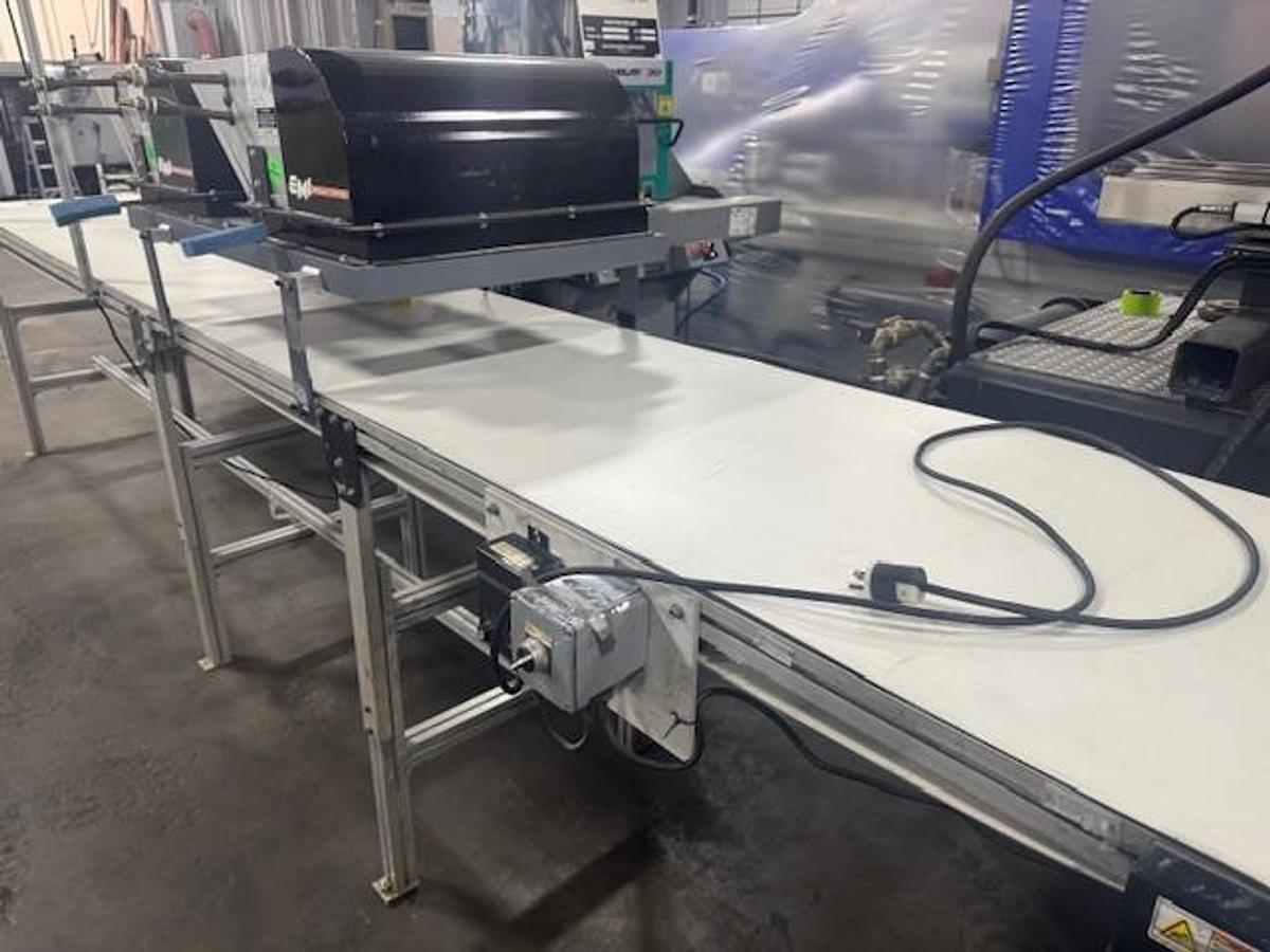 Used MK Flat Belt Conveyor with EMI Cooling System 28" wide x 16' Long