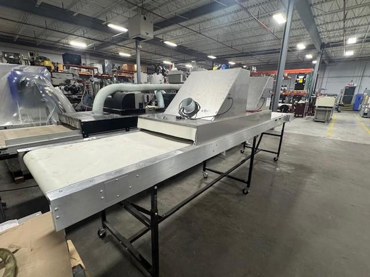 Used LaRos 30" wide x 16' Long Flat Belt Conveyor with Cooling Unit