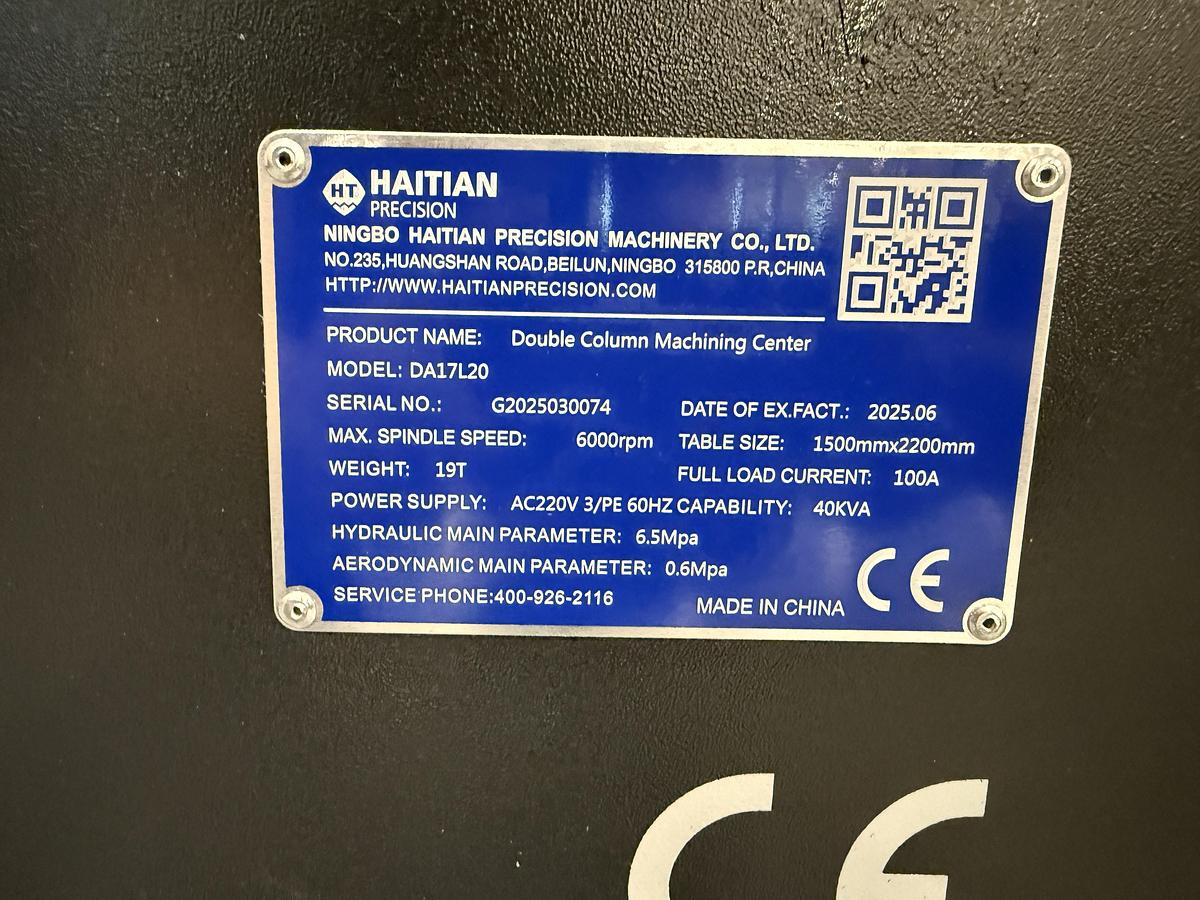 Haitian Precision DA17L20 Double Column Machining Center