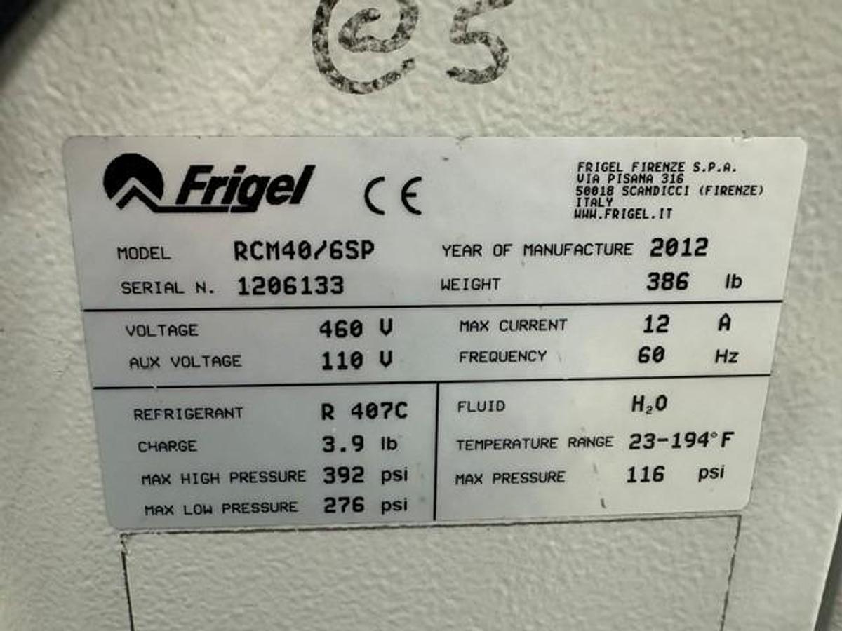 Used 2.5 Ton Frigel RCM40/6 SP Chiller and Temperature Controller