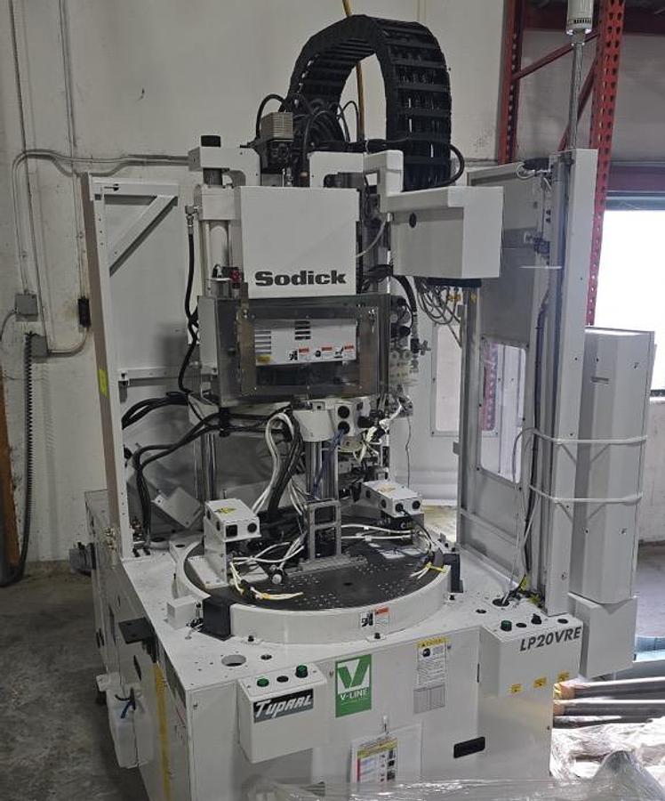Used 22 Ton, 0.15 Oz., Sodick LP20VRE Vertical Injection Molding Machine