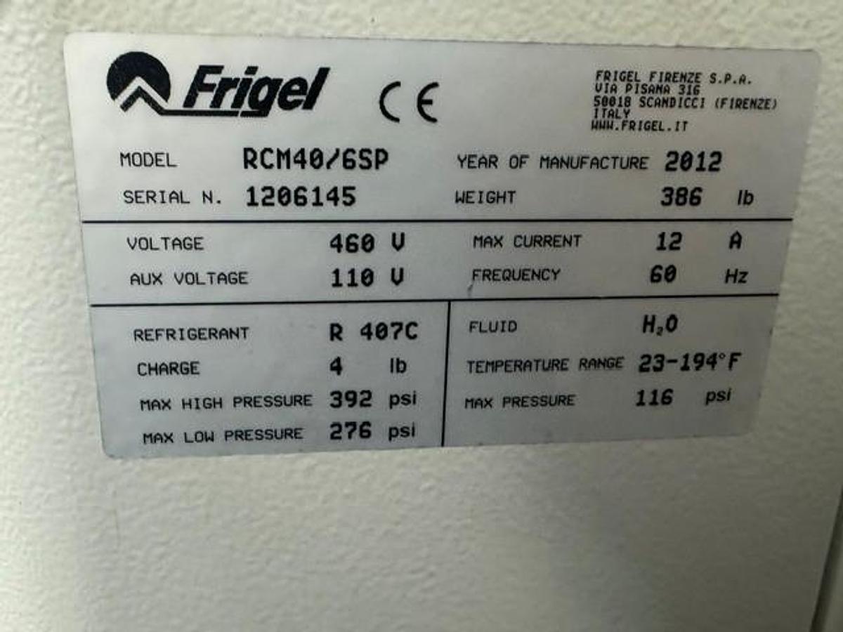 Used 2.5 Ton Frigel RCM40/6 SP Chiller and Temperature Controller (2012)