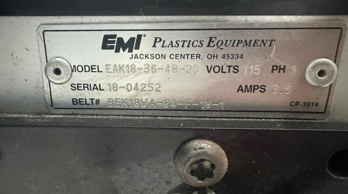 Used EMI EAK Series Flat to Incline Belt Conveyor